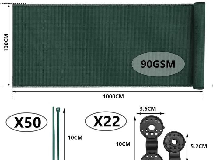 NEW SALE | Privacy Netting 1x10m Garden Screening HDPE Shading Net, 75 Percent Shading Rate UV resistant, Tear Resistant Windbreak Fencing with Holes and Cable Ties, Green