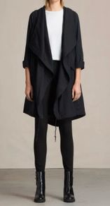 All Saints Portere Parka Size Uk8 Black