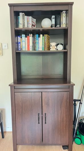 Dark wood bookcase