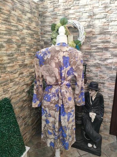 Blue and grey floral dress