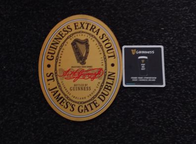 Guinness Extra Stout , St. James's Gate - Label Shaped , Rubber/PVC , Counter Top Beer Mat