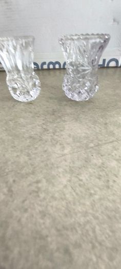 Pair Of 1950s Cut Glass Vintage Posy Vase/Vintage Toothpick Holder
