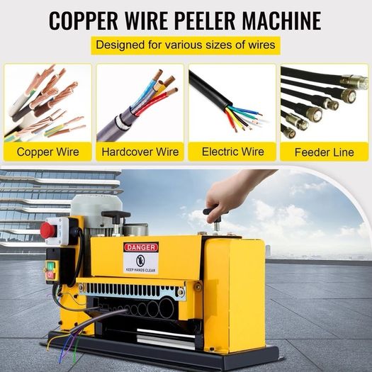 Scrap Cable Stripping Machine 1mm-38mm 10 Blades Wire Stripper Recycling Copper Cable Stripper