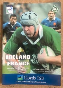 2001 Ireland v France - Lloyds TSB Six Nations Championship Programme