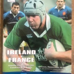 2001 Ireland v France - Lloyds TSB Six Nations Championship Programme
