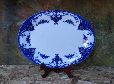 vintage blue and white platter