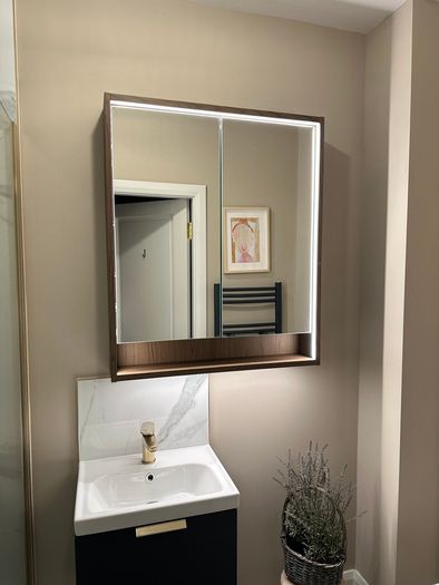 LED Bathroom Mirror Cabinet with Shelf Ikea Faxalven