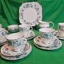 Vintage Arklow Bone China Blue Roses Tea Set | Fine Irish Porcelain with Gold Trim Image 5