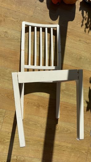 white chair that just broke