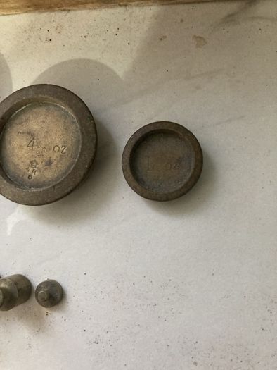 antique vintage brass weights