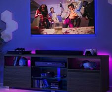 TV Cabinet with LED Lighting  TV Stand for TVs up to 70 Inches,