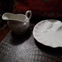 Cream Porcelaine Jug & Dish