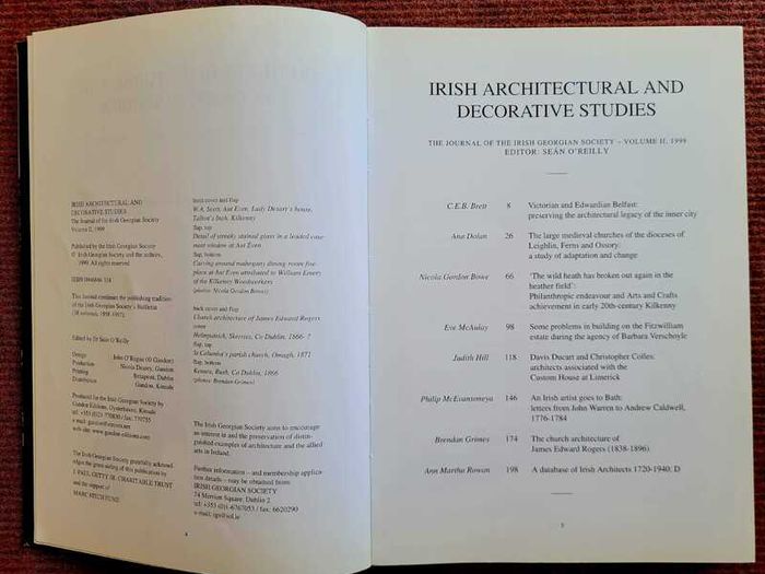 Irish Architectural and Decorative Studies 4 Volumes The Journal of the Irish Georgian Society
