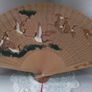 Wooden Hand Painted & Pierced Asian Fan Image 6