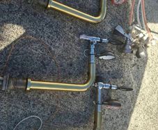beer taps with 2 tapping heads