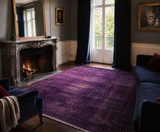 Rare Purple Overdyed Vintage Turkish Rug