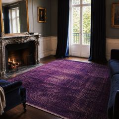 Rare Purple Overdyed Vintage Turkish Rug
