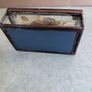 Vintage Pressed Flower Glass Trinket Box  with bottom Mirror heavy glass Image 7
