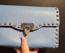 Valentino Rockstud Crossbody Shoulder Clutch Handbag in Blue