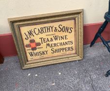 McCarthy Whisky Tea and Wine Merchant Pub Sign