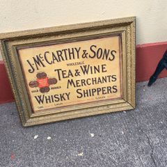 McCarthy Whisky Tea and Wine Merchant Pub Sign