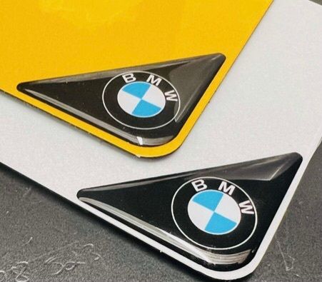 Gel Number Plate 3D Corner Badges set of 2