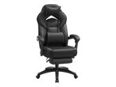 Gaming chair with footrest black-grey