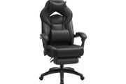 Gaming chair with footrest black-grey