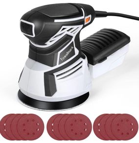 Orbit Sander 350W,Towallmark 5-Inch Orbital Sander with 12Pcs Sandpapers,13000RPM 6 Variable Speed Sander Machine, High Performance Dust Collection System for Woodworking (FREE POSTAGE)