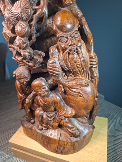 Chinese Wood Carving Qing Large 35cm
