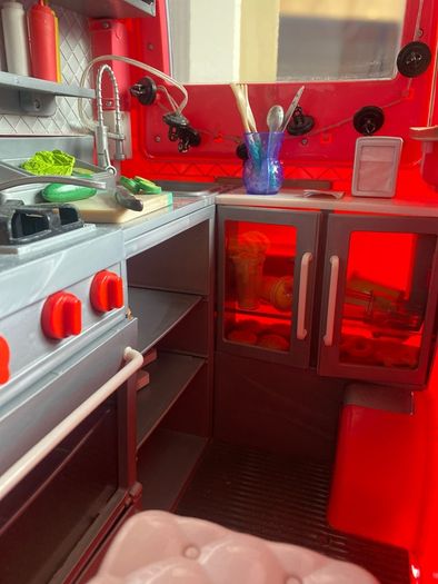 Our generation food truck, bathtub, picnic table, dolls, and clothes