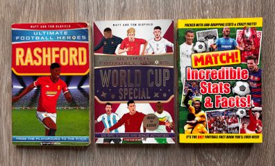 Kids Football Heroes & Facts Book Bundle - Marcus Rashford, World Cup & Match!