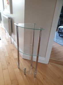 Corner Shelf Unit 3-Tier Free Standing Glass&Chrome Shelf Tower Compact Storage Shelves for Living Room, Bathroom and Bedroom