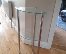 Corner Shelf Unit 3-Tier Free Standing Glass&Chrome Shelf Tower Compact Storage Shelves for Living Room, Bathroom and Bedroom