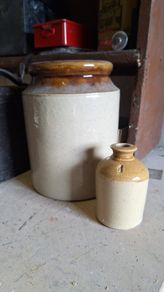 Antique stoneware jars