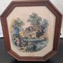 Vintage Wooden Picture Frame Key Cabinet Cottage Scene Wall Key Holder Image 2