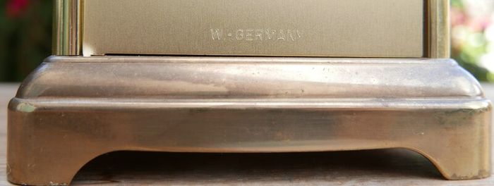 Vintage Staiger Brass Mantel Catriage battery operated Table Clock