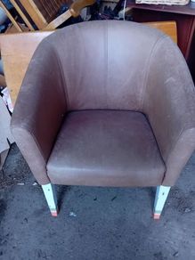 2 Leather Bucket Chairs