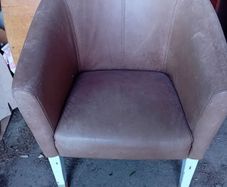 2 Leather Bucket Chairs