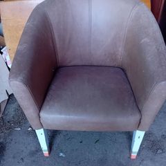 2 Leather Bucket Chairs