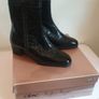 Soffice Sogno Ladies Black Italian Patent Leather Crocodile Print Ankle Boots UK3 New CAN POST Image 7