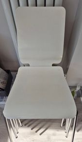 6 IKEA White Gilbert Dining Chairs for sale
