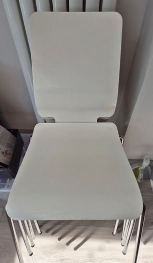6 IKEA White Gilbert Dining Chairs for sale