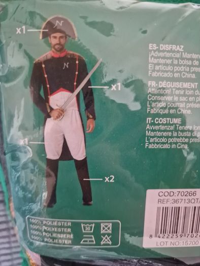 Napoleon Bonaparte Costume (Adult M-L) Complete 5pc Historical Set