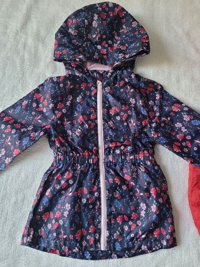 Girl's floral light jacket/raincoat + FREE Gilet, both size: 2-3 yrs