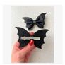 Large Black Leather Look Hair Clip Image 2
