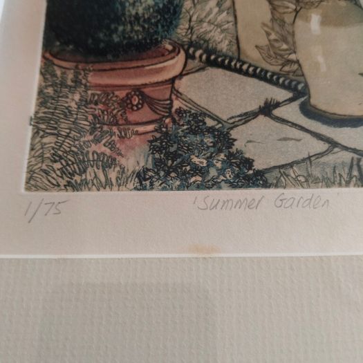 Jean Bardon limited edition etching- summer Garden