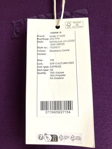 Name It sweat dress,7/8y new