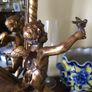 Antique Harp Shaped Tabletop Mirror Image 5