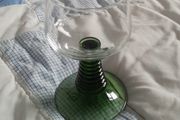 Vintage Wine Glass - Green Beehive Stem